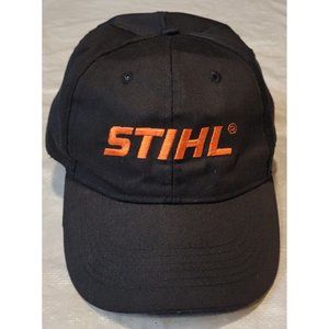 STIHL Outfitters Apparel Truckers Hat Cap Snap Back Embroidered Black Orange